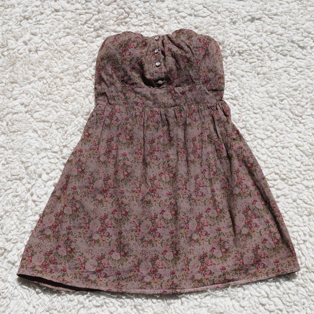 Body Central Strapless Floral A-Line Skater Dress